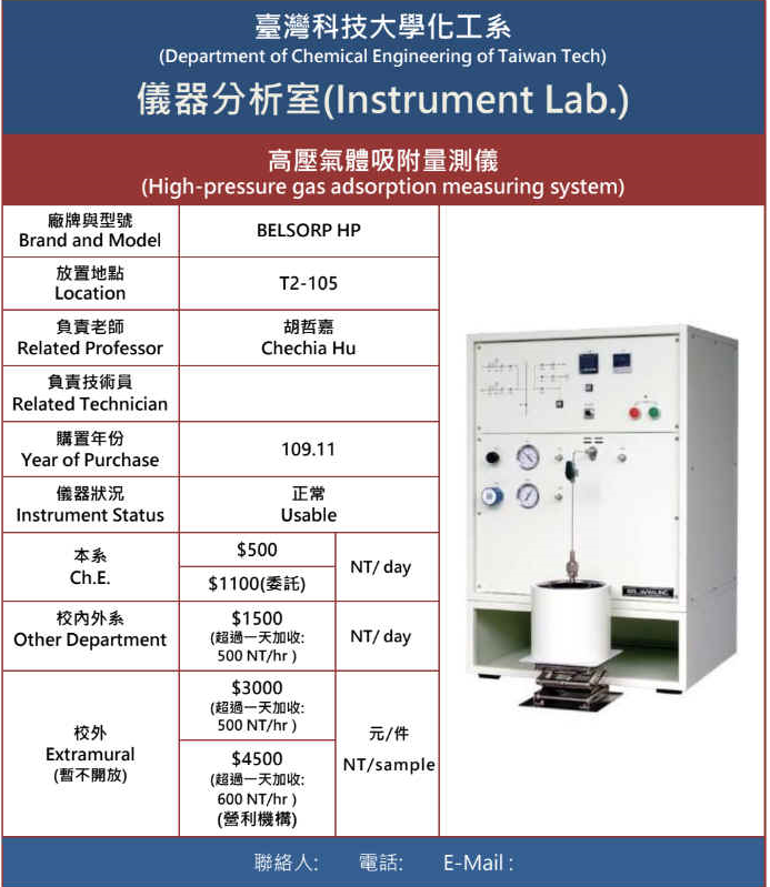93.高壓氣體吸附量測儀