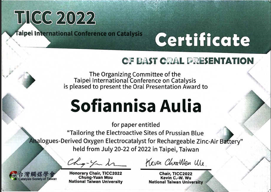 博士班研究生 D11006801 Sofiannisa Aulia