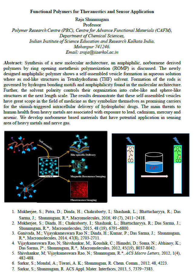 Invited Lecture- 2019/11/21(Thu.) E2-204 Prof. RAJA SHUNMUGAM